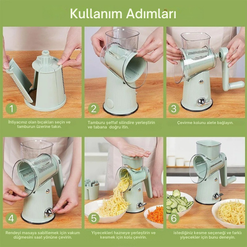 Mutfakolik™ Çok Fonksiyonlu Pratik Kolu Rende